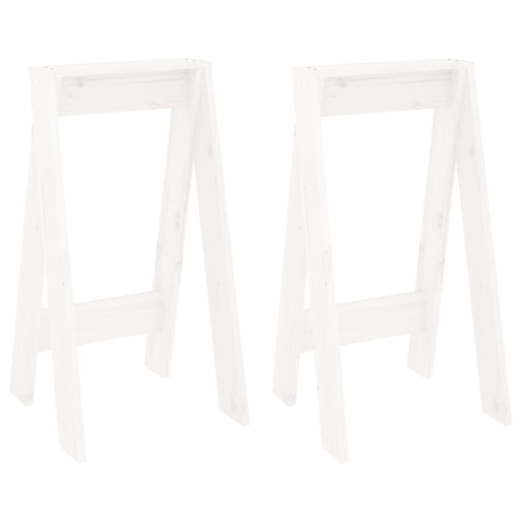 vidaXL Scaune, 2 buc., alb, 40x40x75 cm, lemn masiv de pin