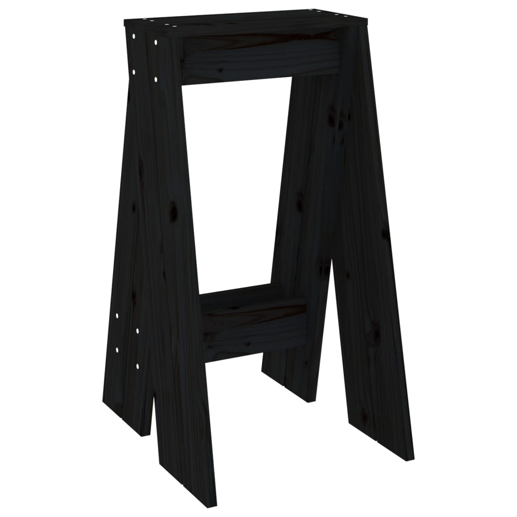 vidaXL Scaune, 2 buc., negru, 40x40x75 cm, lemn masiv de pin