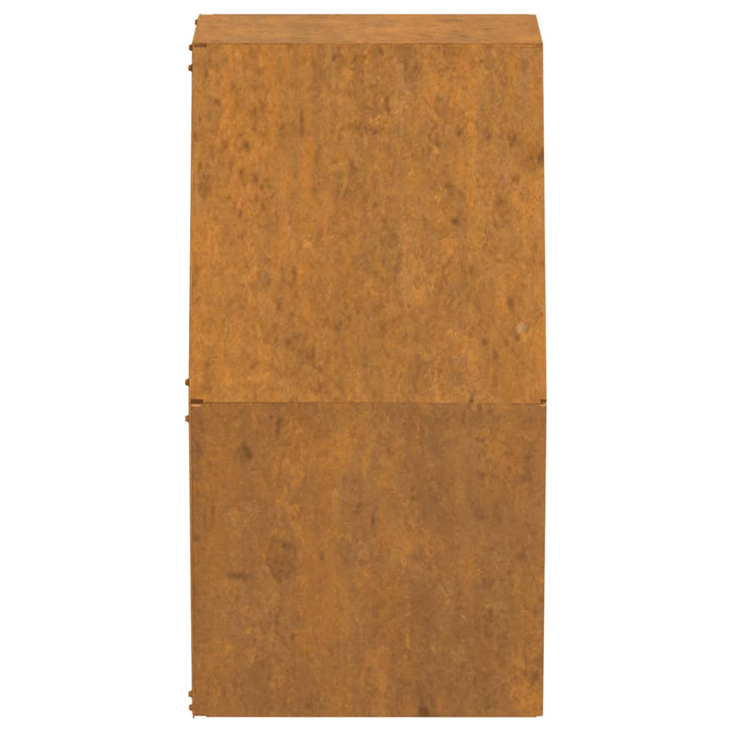 vidaXL Jardiniere de perete, 2 buc., ruginiu, 30x10x25 cm, oțel corten