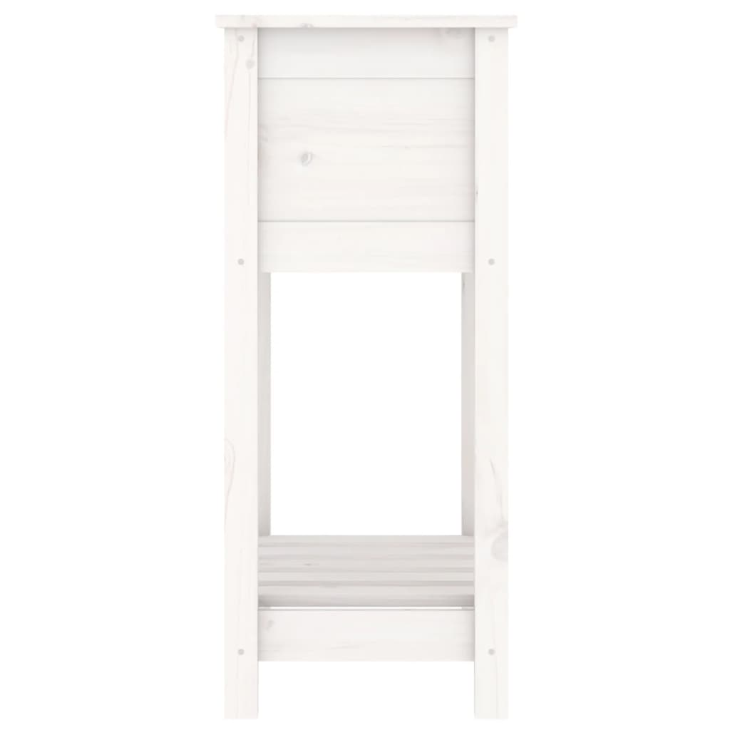 vidaXL Jardinieră cu raft, alb, 54x34,5x81 cm, lemn masiv de pin