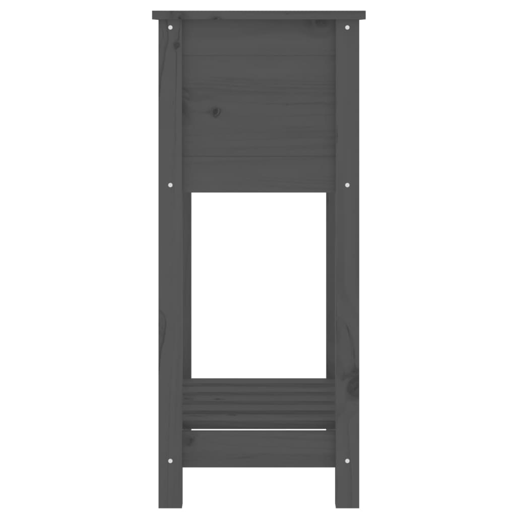 vidaXL Jardinieră cu raft, gri, 54x34,5x81 cm, lemn masiv de pin