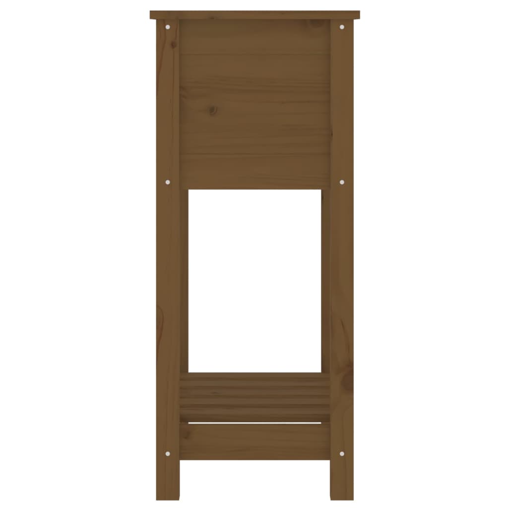 vidaXL Jardinieră cu raft, maro miere, 54x34,5x81 cm, lemn masiv pin