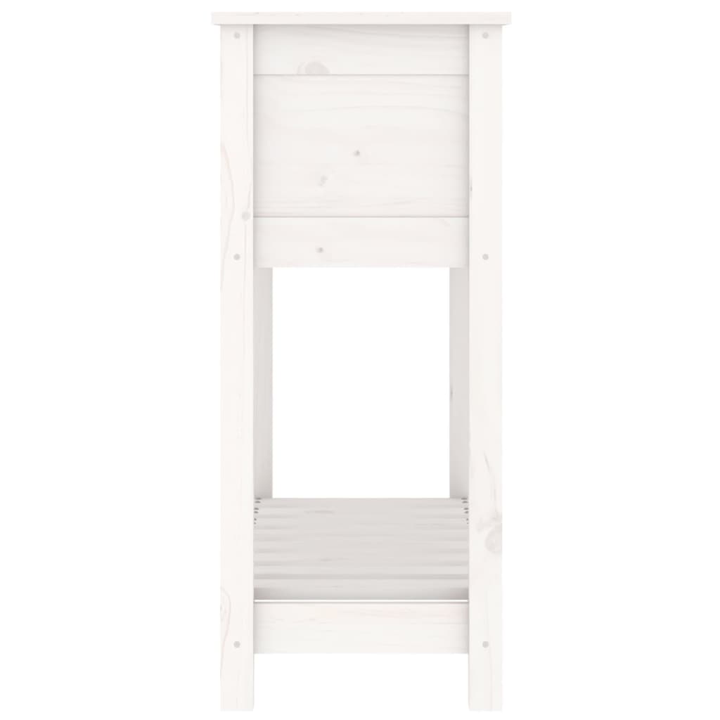 vidaXL Jardinieră cu raft, alb, 82,5x34,5x81 cm, lemn masiv de pin