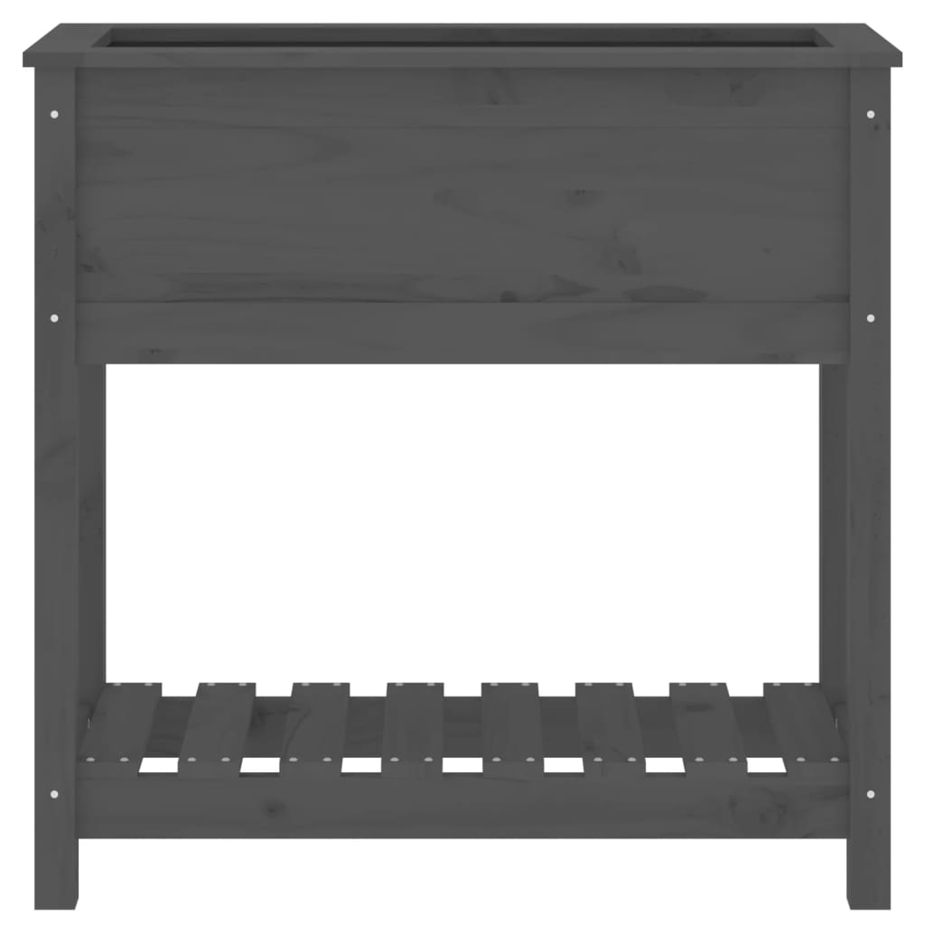 vidaXL Jardinieră cu raft, gri, 82,5x34,5x81 cm, lemn masiv de pin vidaXL Jardinieră cu raft, gri, 82,5x34,5x81 cm, lemn masiv de pin