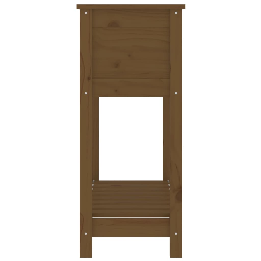 vidaXL Jardinieră cu raft, maro miere, 82,5x34,5x81 cm, lemn masiv pin