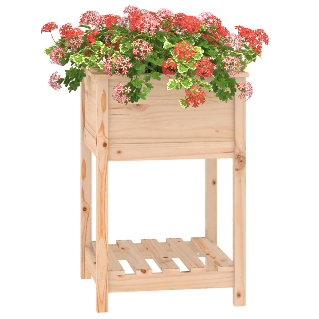vidaXL Jardinieră cu raft, 54x54x81 cm, lemn masiv de pin vidaXL Jardinieră cu raft, 54x54x81 cm, lemn masiv de pin