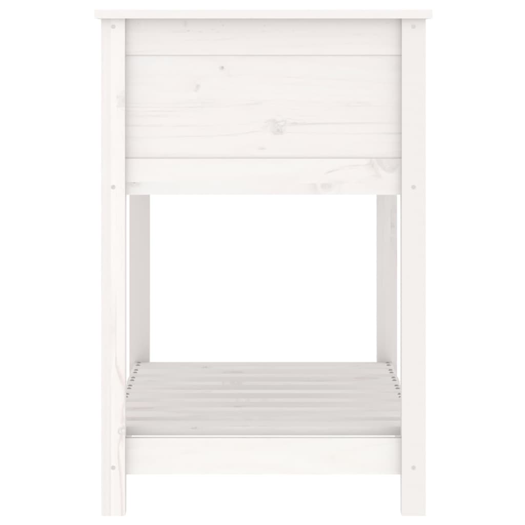 vidaXL Jardinieră cu raft, alb, 82,5x54x81 cm, lemn masiv de pin