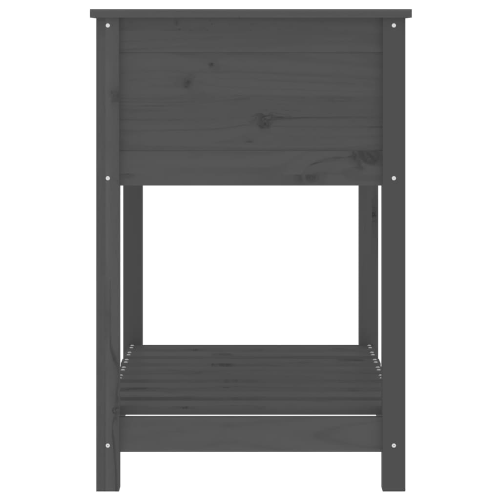 vidaXL Jardinieră cu raft, gri, 82,5x54x81 cm, lemn masiv de pin