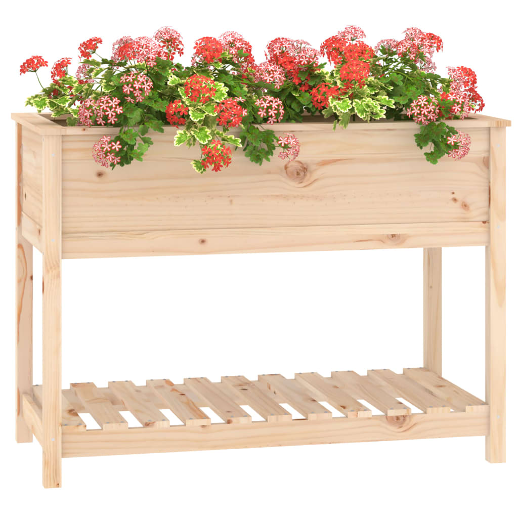 vidaXL Jardinieră cu raft, 111,5x54x81 cm, lemn masiv de pin vidaXL Jardinieră cu raft, 111,5x54x81 cm, lemn masiv de pin