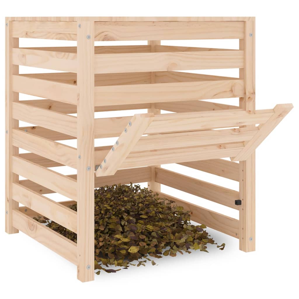 vidaXL Compostor, 63,5x63,5x77,5 cm, lemn masiv de pin vidaXL Compostor, 63,5x63,5x77,5 cm, lemn masiv de pin