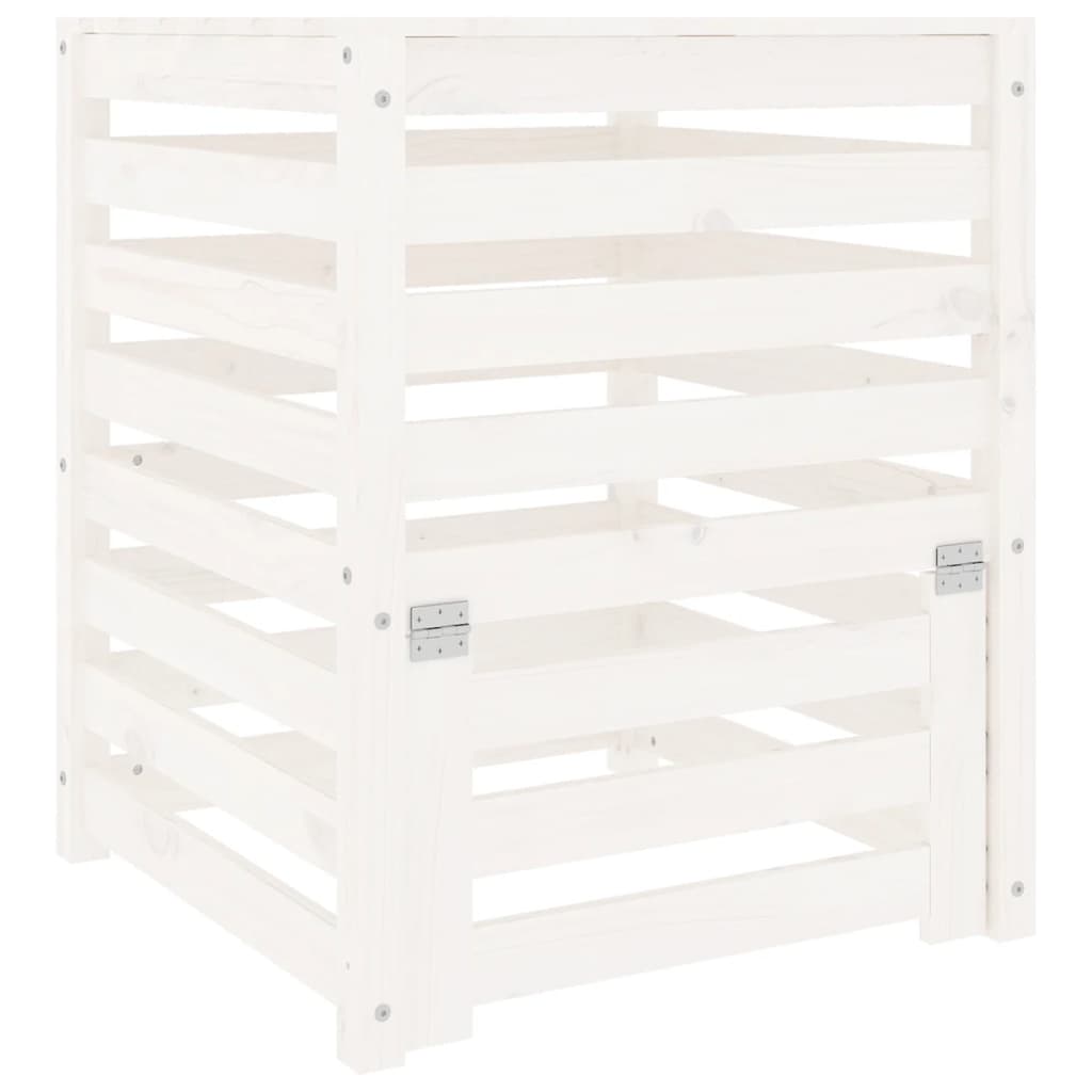 vidaXL Compostor, alb, 63,5x63,5x77,5 cm, lemn masiv de pin vidaXL Compostor, alb, 63,5x63,5x77,5 cm, lemn masiv de pin