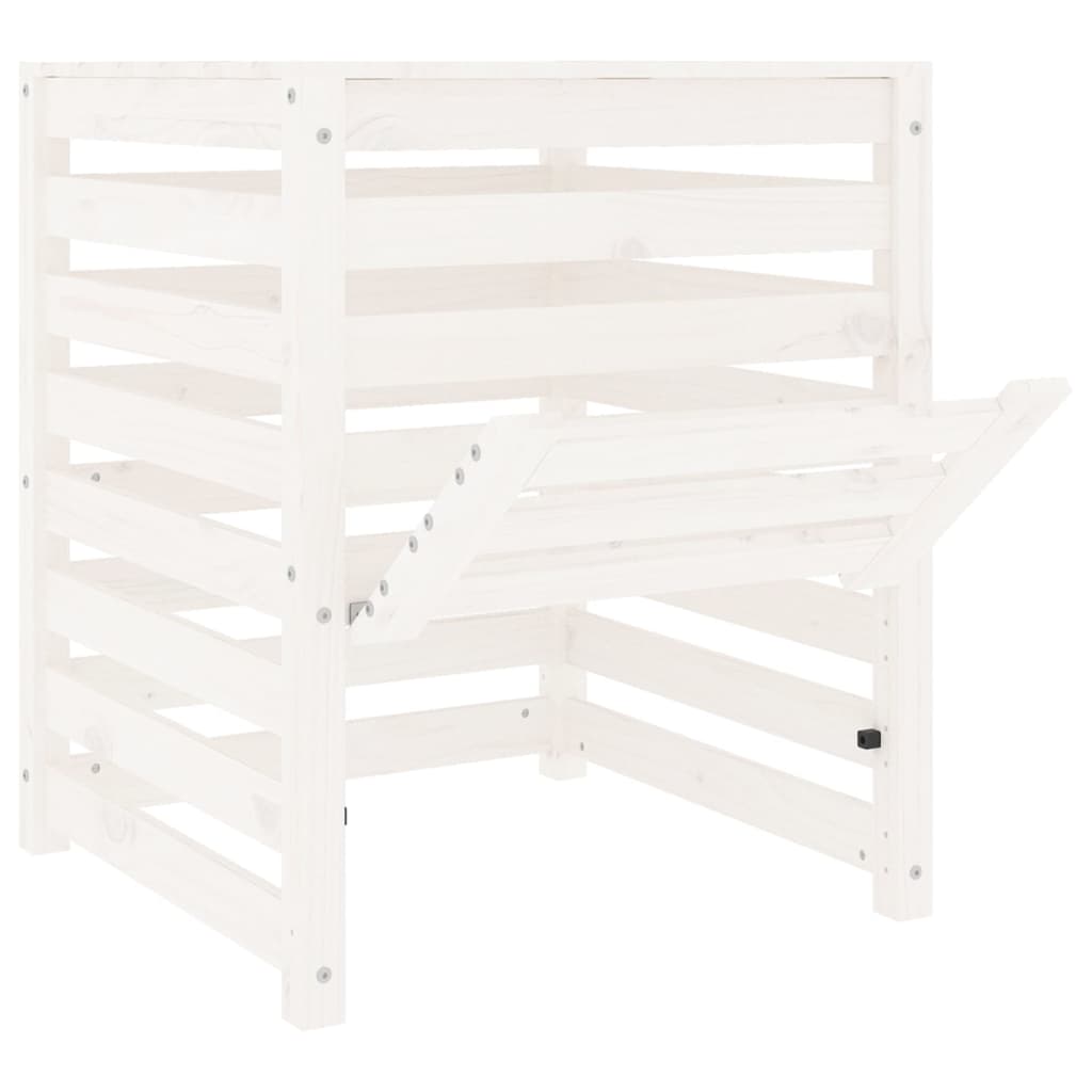 vidaXL Compostor, alb, 63,5x63,5x77,5 cm, lemn masiv de pin vidaXL Compostor, alb, 63,5x63,5x77,5 cm, lemn masiv de pin