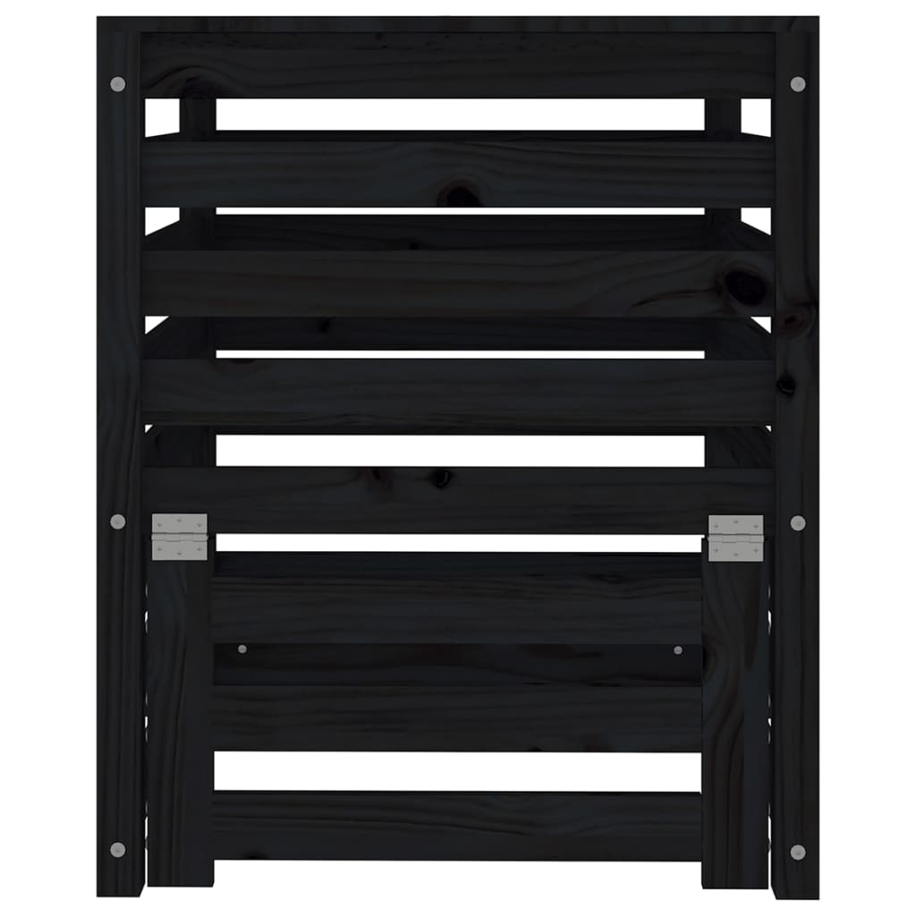 vidaXL Compostor, negru, 63,5x63,5x77,5 cm, lemn masiv de pin vidaXL Compostor, negru, 63,5x63,5x77,5 cm, lemn masiv de pin