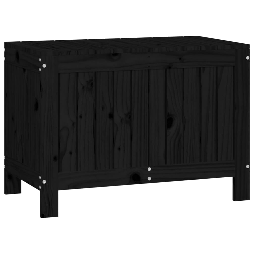 vidaXL Cutie depozitare grădină, negru, 76x42,5x54 cm, lemn masiv pin vidaXL Cutie depozitare grădină, negru, 76x42,5x54 cm, lemn masiv pin