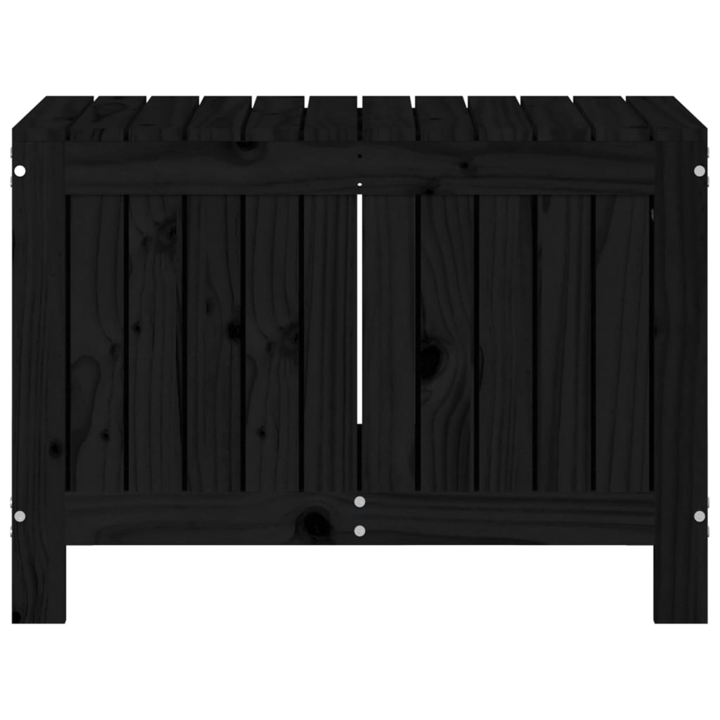 vidaXL Cutie depozitare grădină, negru, 76x42,5x54 cm, lemn masiv pin vidaXL Cutie depozitare grădină, negru, 76x42,5x54 cm, lemn masiv pin