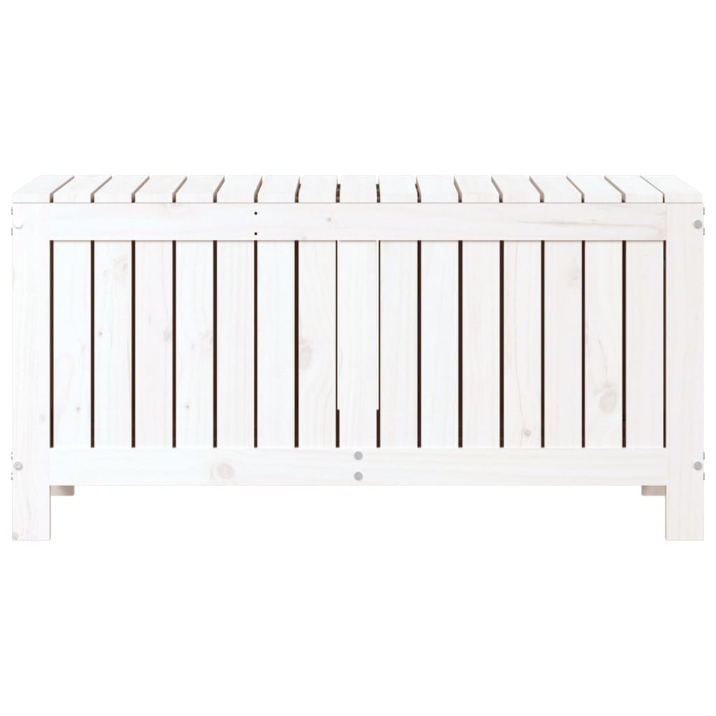 vidaXL Cutie de depozitare grădină, alb, 108x42,5x54 cm lemn masiv pin vidaXL Cutie de depozitare grădină, alb, 108x42,5x54 cm lemn masiv pin