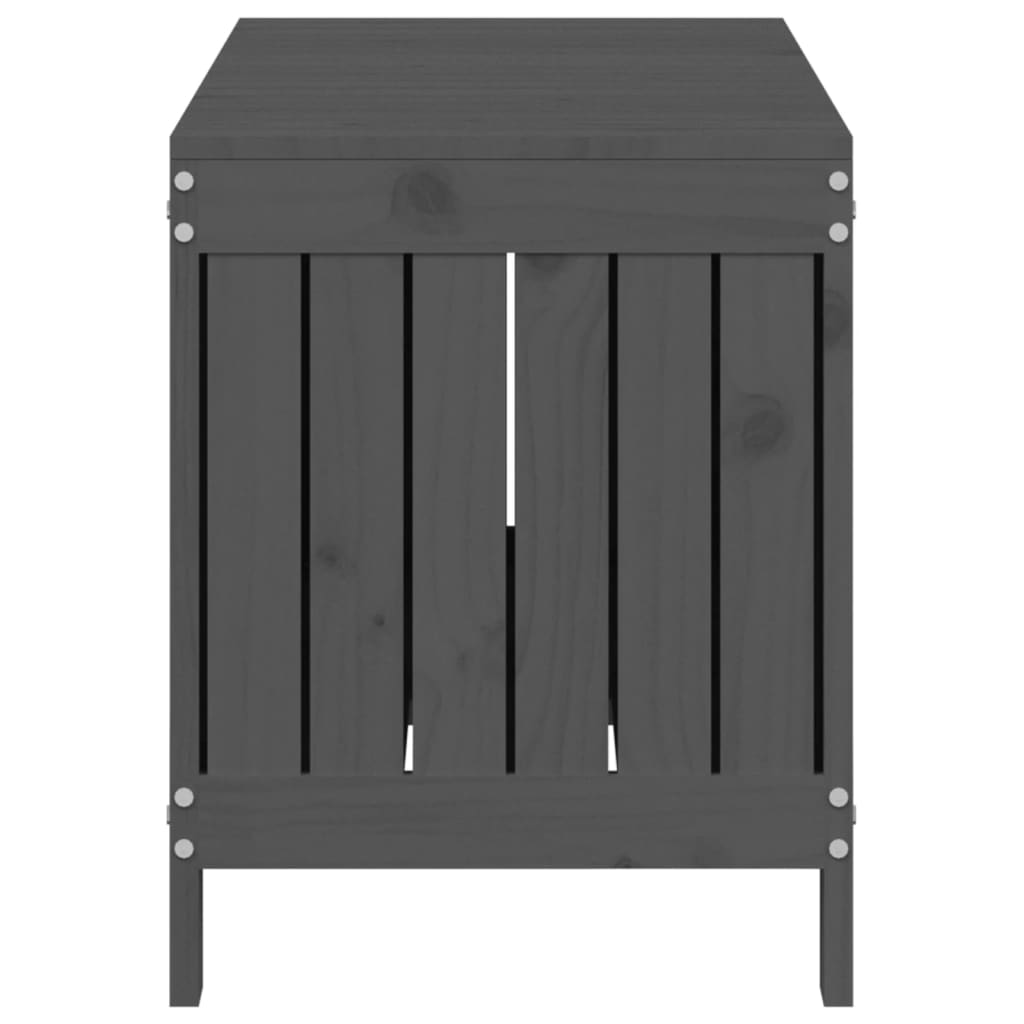 vidaXL Cutie de depozitare grădină, gri, 108x42,5x54 cm lemn masiv pin vidaXL Cutie de depozitare grădină, gri, 108x42,5x54 cm lemn masiv pin