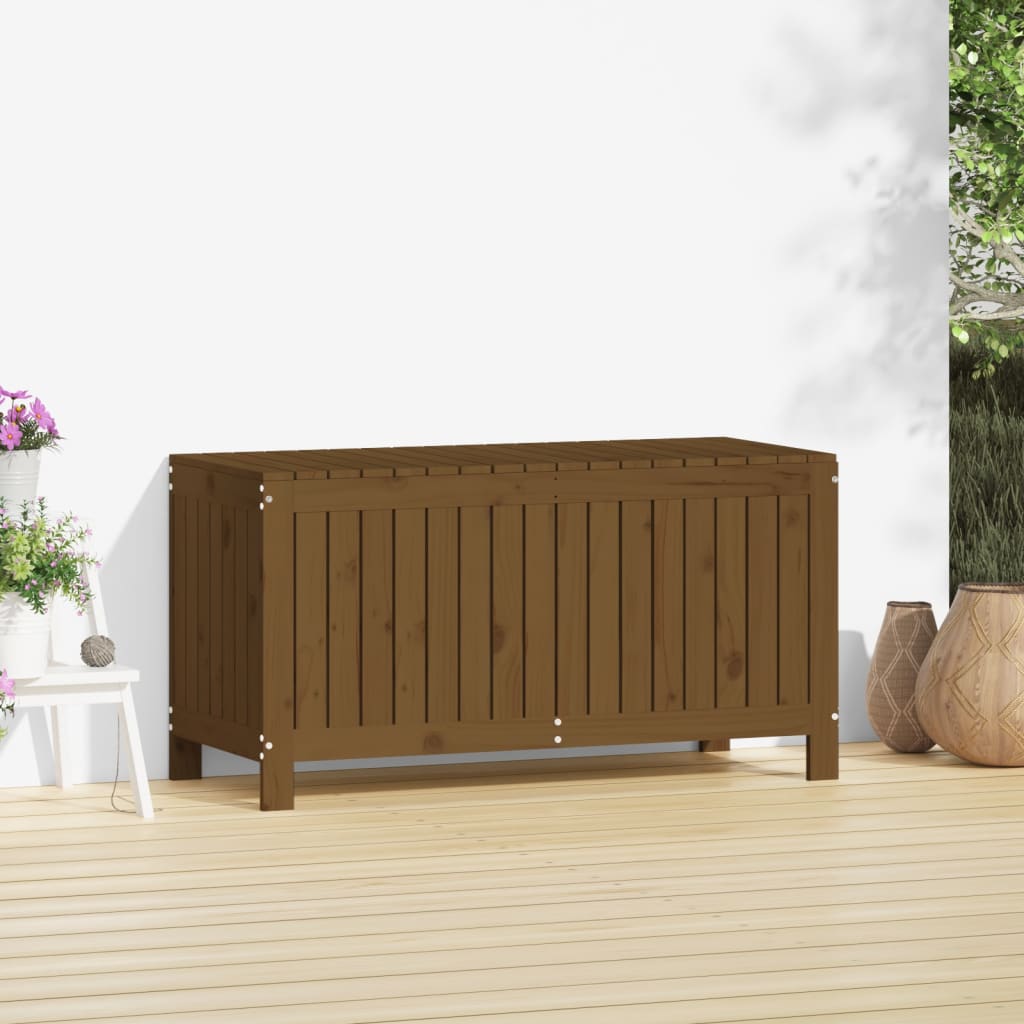 vidaXL Cutie depozitare grădină, maro miere, 115x49x60 cm, lemn pin vidaXL Cutie depozitare grădină, maro miere, 115x49x60 cm, lemn pin