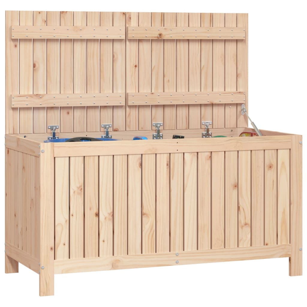 vidaXL Cutie de depozitare grădină, 121x55x64 cm, lemn masiv de pin vidaXL Cutie de depozitare grădină, 121x55x64 cm, lemn masiv de pin