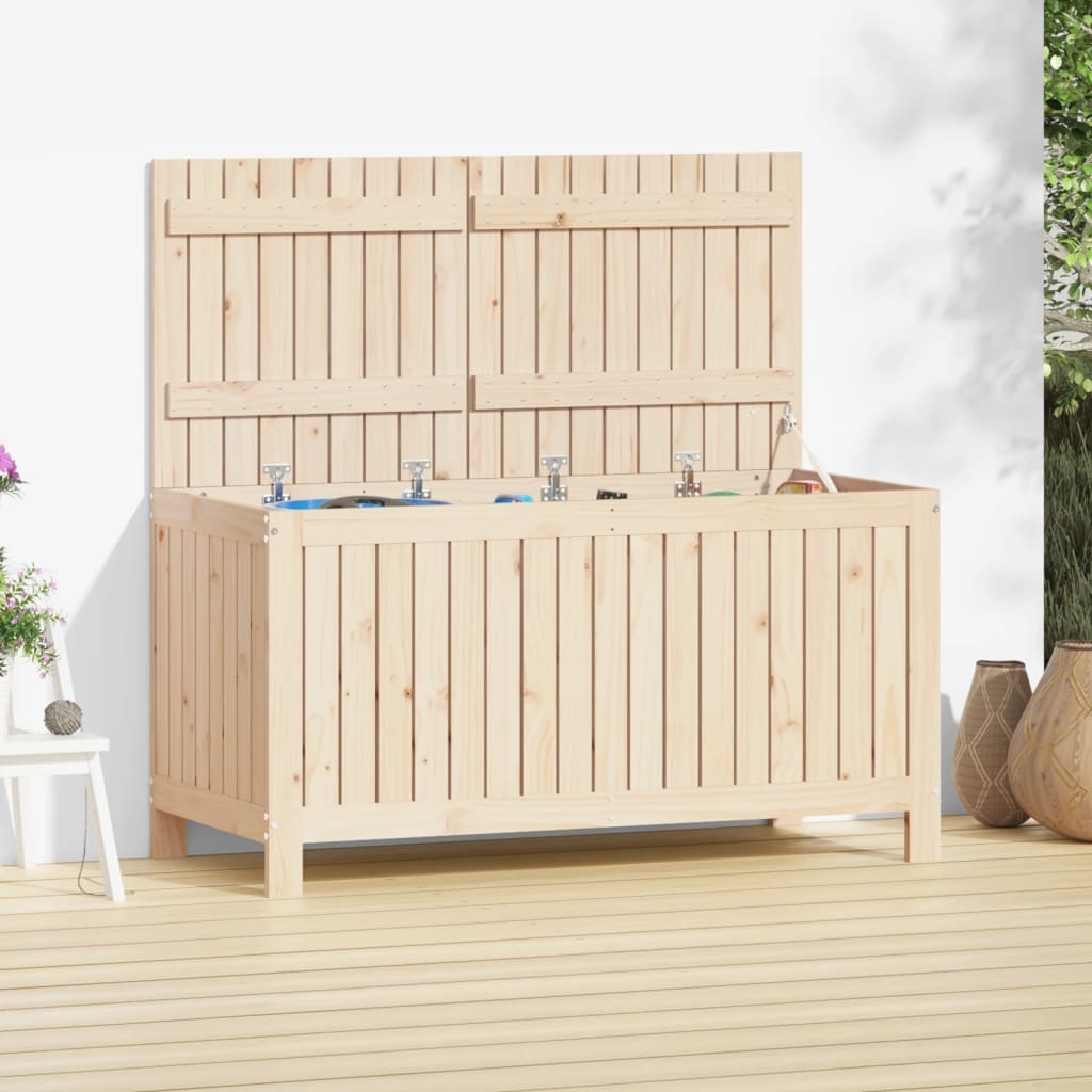 vidaXL Cutie de depozitare grădină, 121x55x64 cm, lemn masiv de pin vidaXL Cutie de depozitare grădină, 121x55x64 cm, lemn masiv de pin