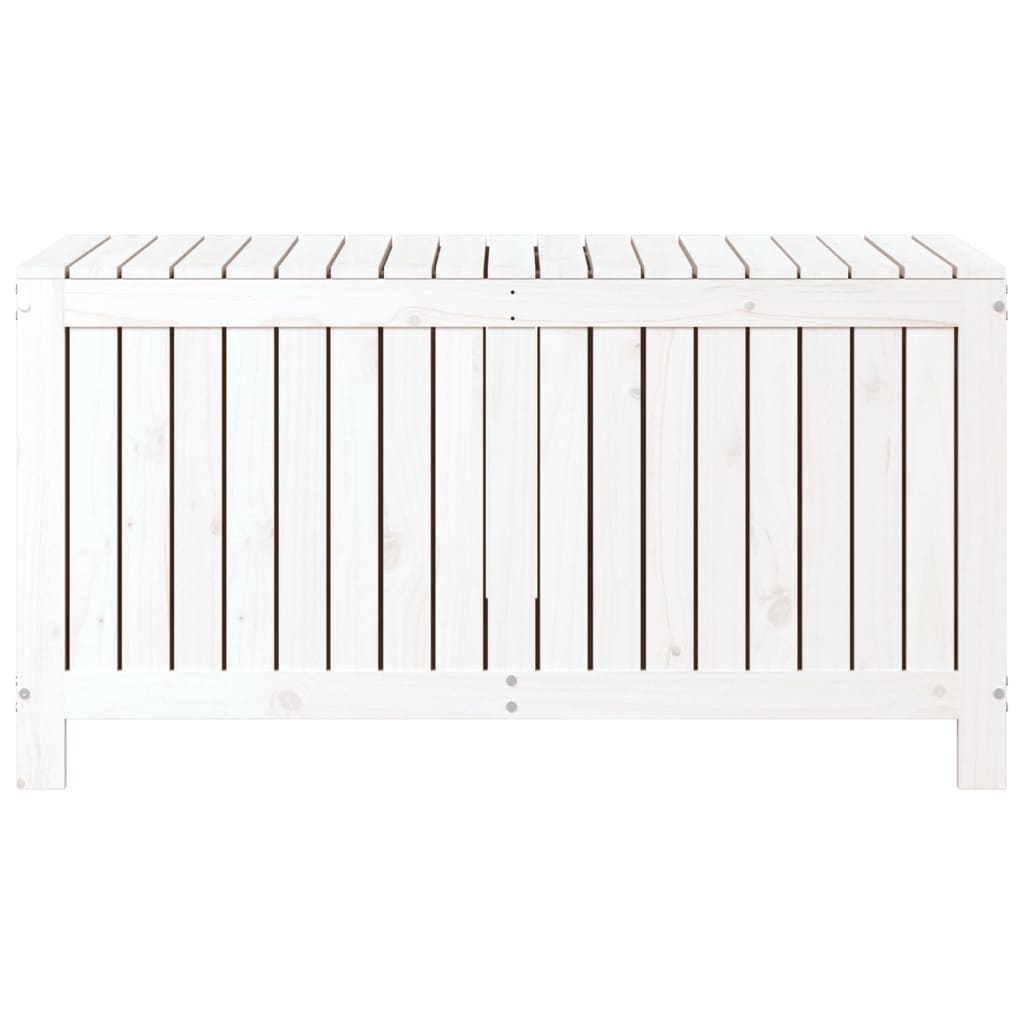 vidaXL Cutie de depozitare grădină, alb, 121x55x64 cm, lemn masiv pin vidaXL Cutie de depozitare grădină, alb, 121x55x64 cm, lemn masiv pin