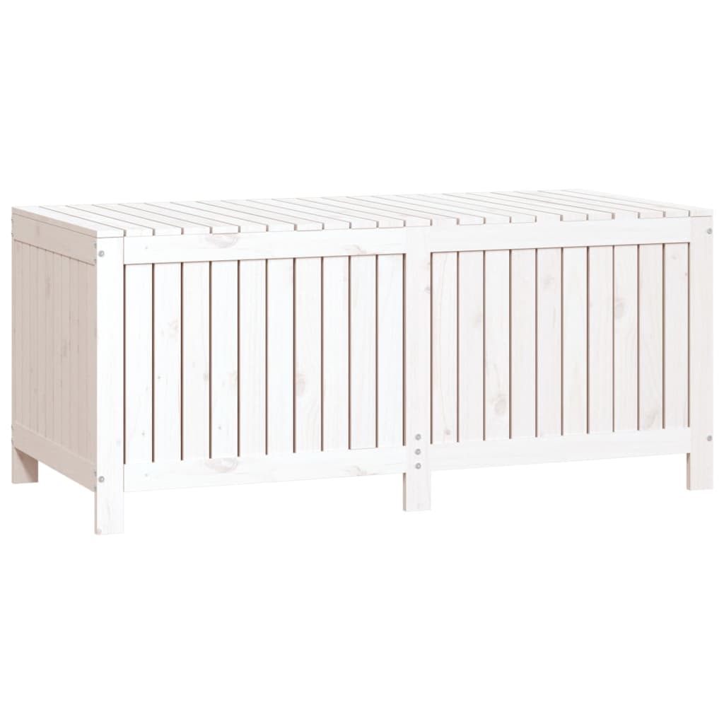vidaXL Cutie de depozitare grădină, alb, 147x68x64 cm, lemn masiv pin vidaXL Cutie de depozitare grădină, alb, 147x68x64 cm, lemn masiv pin