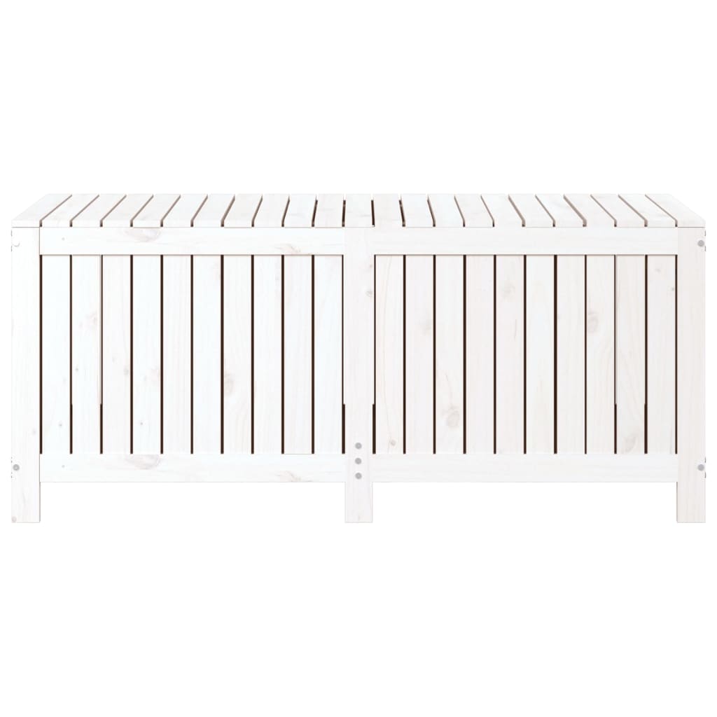 vidaXL Cutie de depozitare grădină, alb, 147x68x64 cm, lemn masiv pin vidaXL Cutie de depozitare grădină, alb, 147x68x64 cm, lemn masiv pin