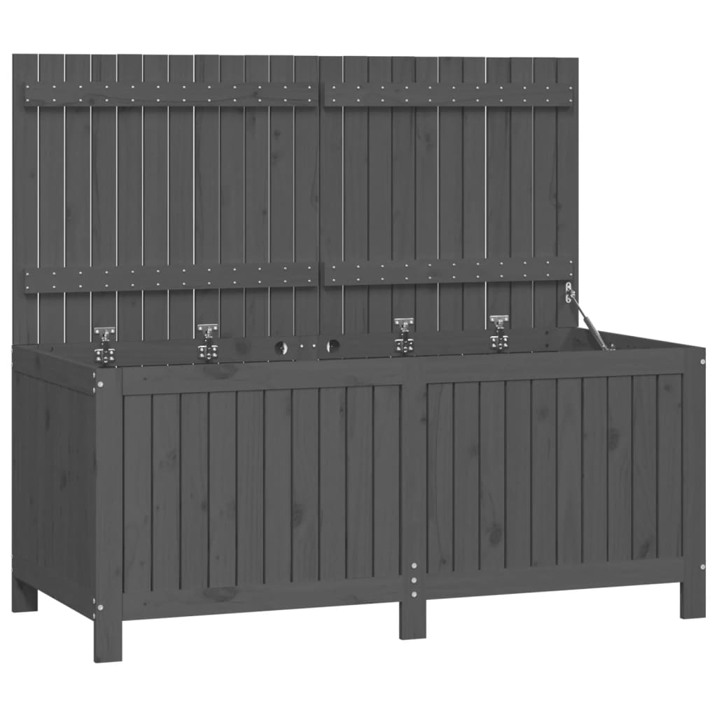 vidaXL Cutie de depozitare grădină, gri, 147x68x64 cm, lemn masiv pin vidaXL Cutie de depozitare grădină, gri, 147x68x64 cm, lemn masiv pin