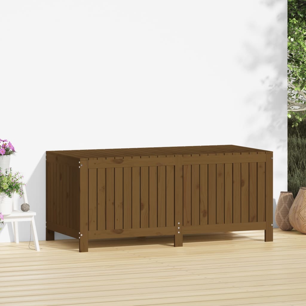 vidaXL Cutie depozitare grădină, maro miere, 147x68x64 cm, lemn pin vidaXL Cutie depozitare grădină, maro miere, 147x68x64 cm, lemn pin