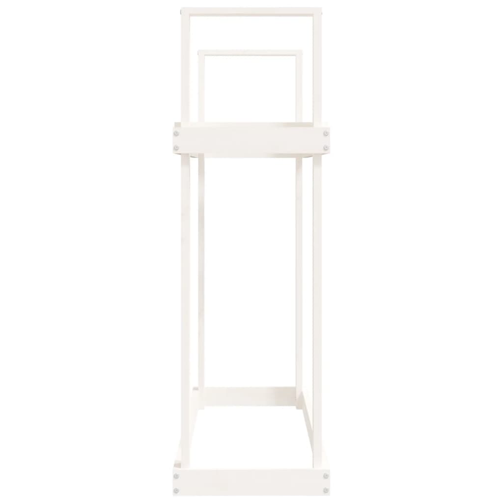 vidaXL Rastel pentru lemne de foc, alb, 110x35x108,5 cm lemn masiv pin vidaXL Rastel pentru lemne de foc, alb, 110x35x108,5 cm lemn masiv pin
