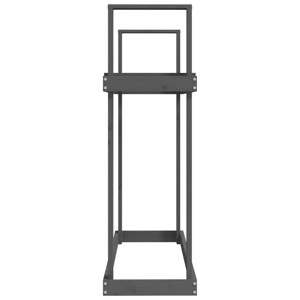 vidaXL Rastel pentru lemne de foc, gri, 110x35x108,5 cm lemn masiv pin vidaXL Rastel pentru lemne de foc, gri, 110x35x108,5 cm lemn masiv pin