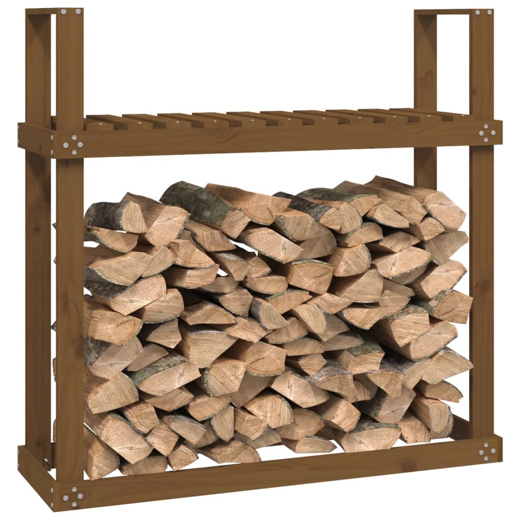 vidaXL Rastel lemne de foc, maro miere, 110x35x108,5 cm lemn masiv pin vidaXL Rastel lemne de foc, maro miere, 110x35x108,5 cm lemn masiv pin