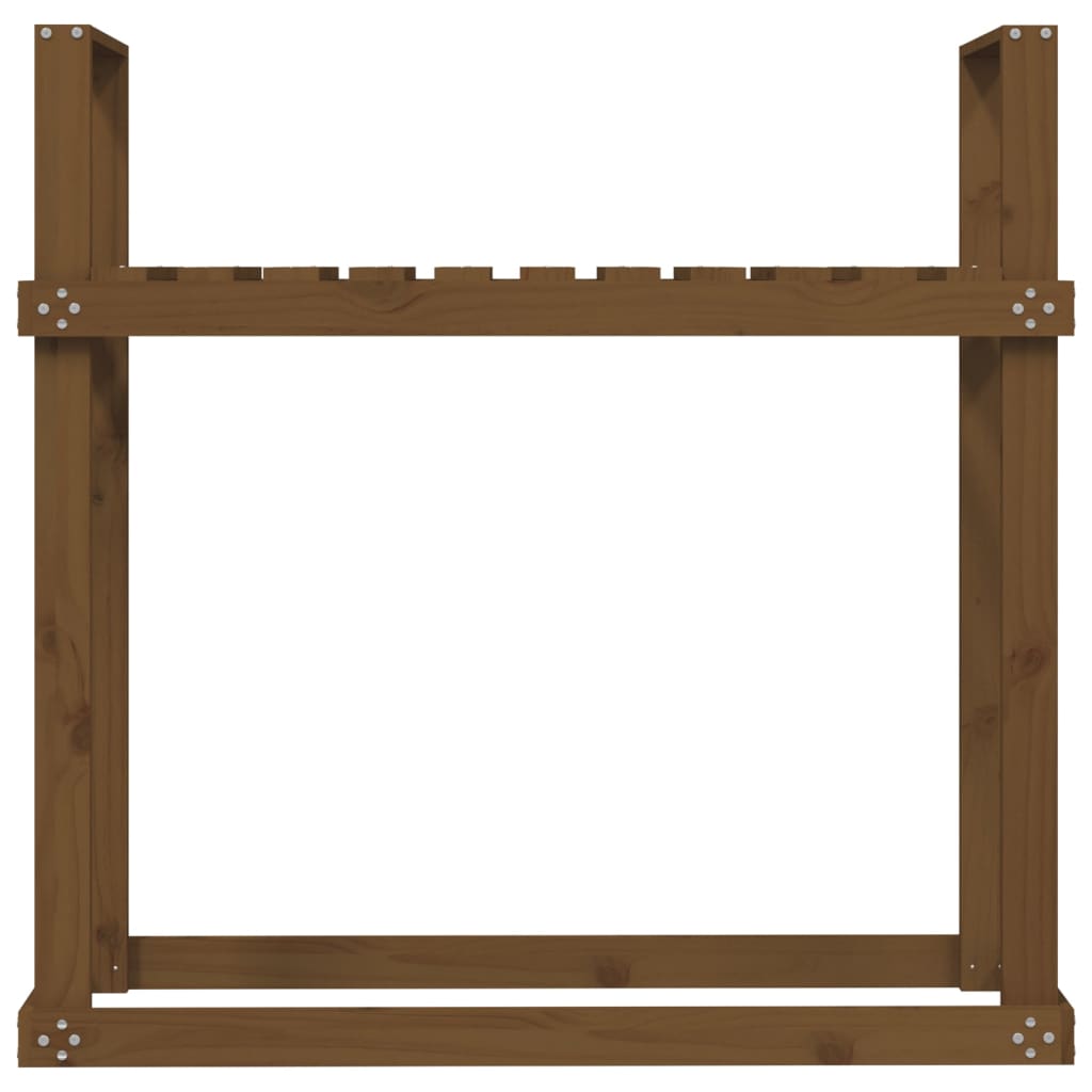 vidaXL Rastel lemne de foc, maro miere, 110x35x108,5 cm lemn masiv pin vidaXL Rastel lemne de foc, maro miere, 110x35x108,5 cm lemn masiv pin