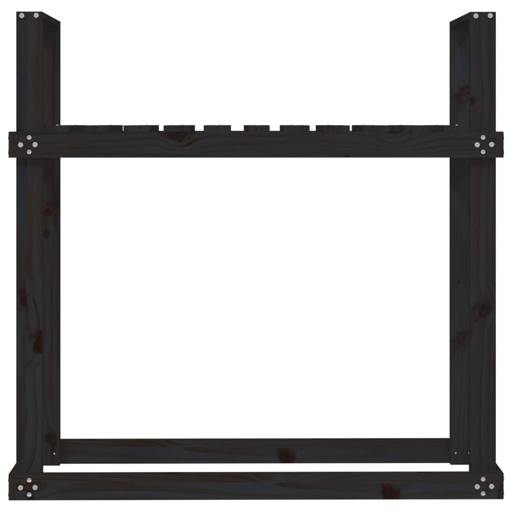 vidaXL Rastel pentru lemne de foc negru 110x35x108,5 cm lemn masiv pin vidaXL Rastel pentru lemne de foc negru 110x35x108,5 cm lemn masiv pin