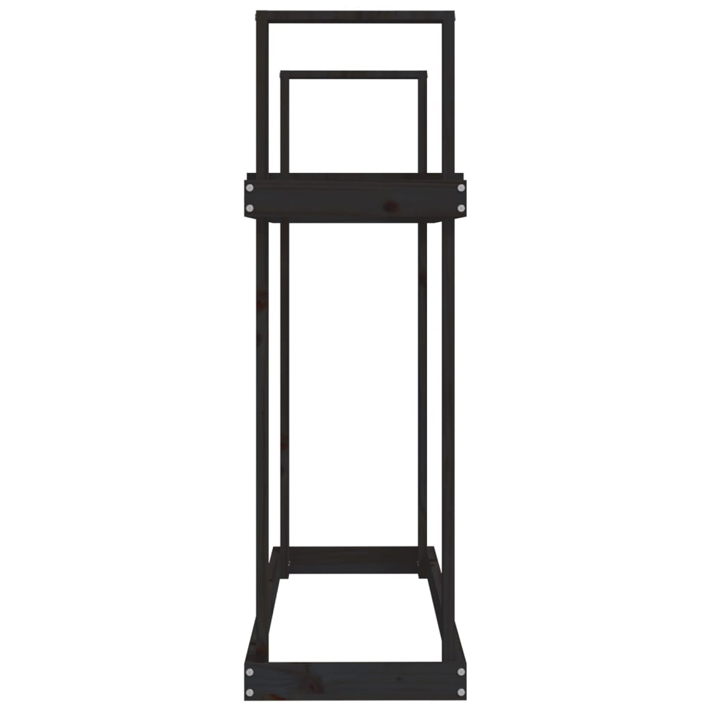 vidaXL Rastel pentru lemne de foc negru 110x35x108,5 cm lemn masiv pin vidaXL Rastel pentru lemne de foc negru 110x35x108,5 cm lemn masiv pin