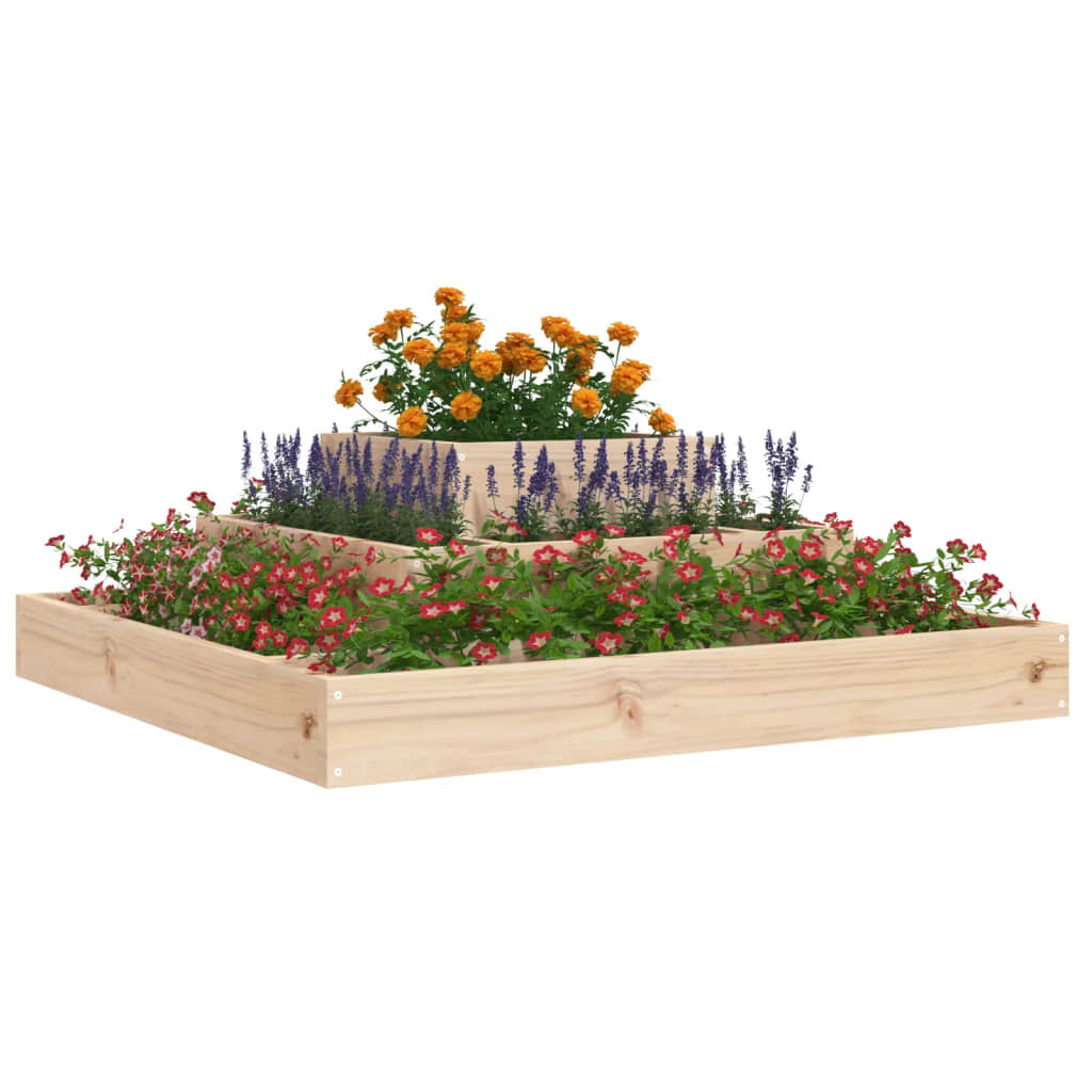 vidaXL Jardinieră, 80x80x27 cm, lemn masiv de pin