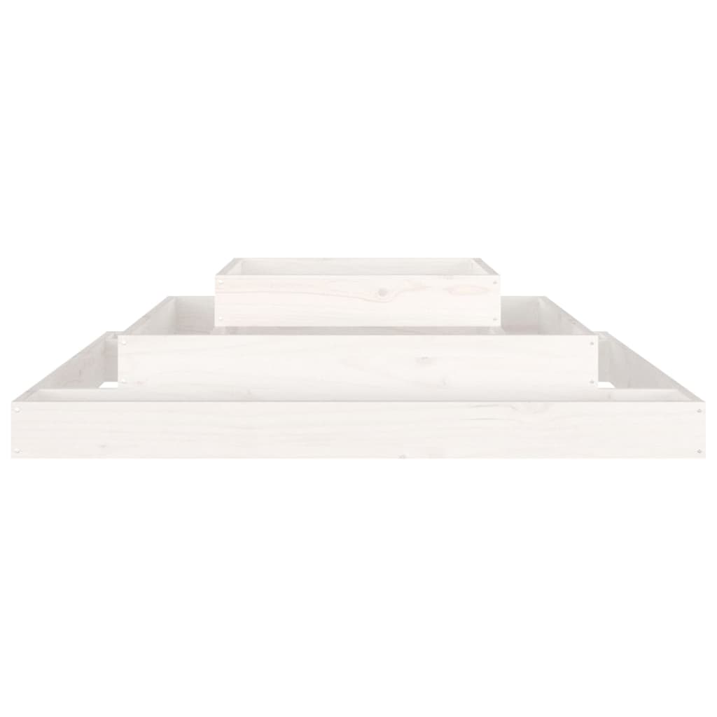 vidaXL Jardinieră, alb, 110x110x27 cm, lemn masiv de pin