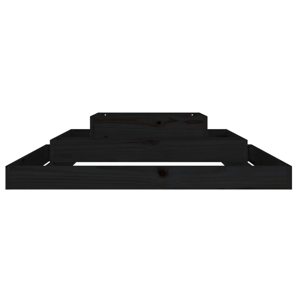 vidaXL Jardinieră, negru, 110x110x27 cm, lemn masiv de pin