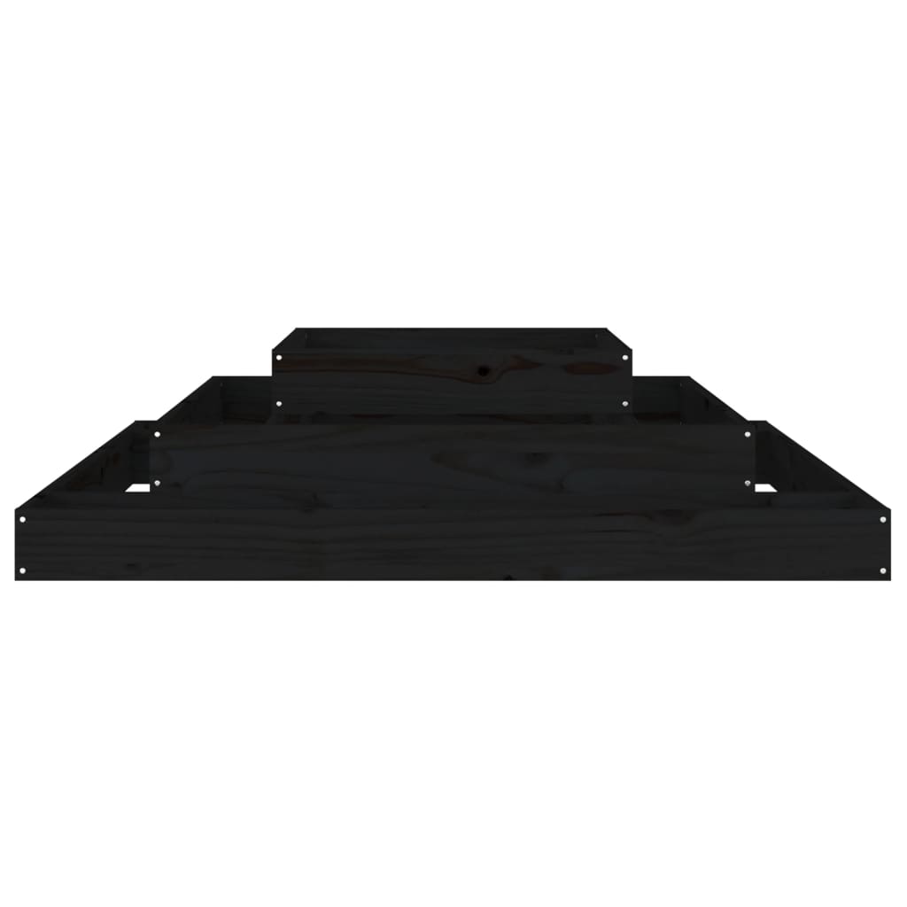 vidaXL Jardinieră, negru, 110x110x27 cm, lemn masiv de pin