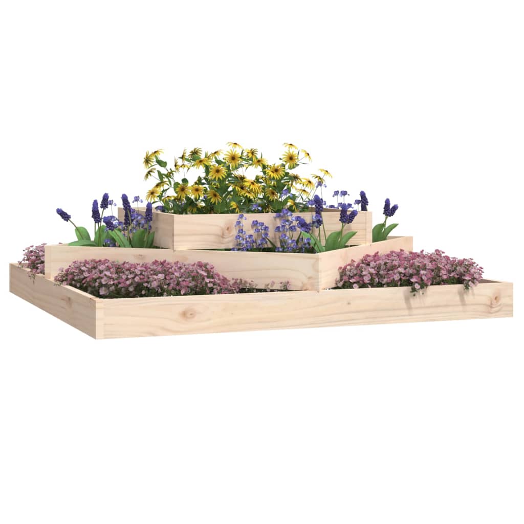 vidaXL Jardinieră, 112x112x27 cm, lemn masiv de pin