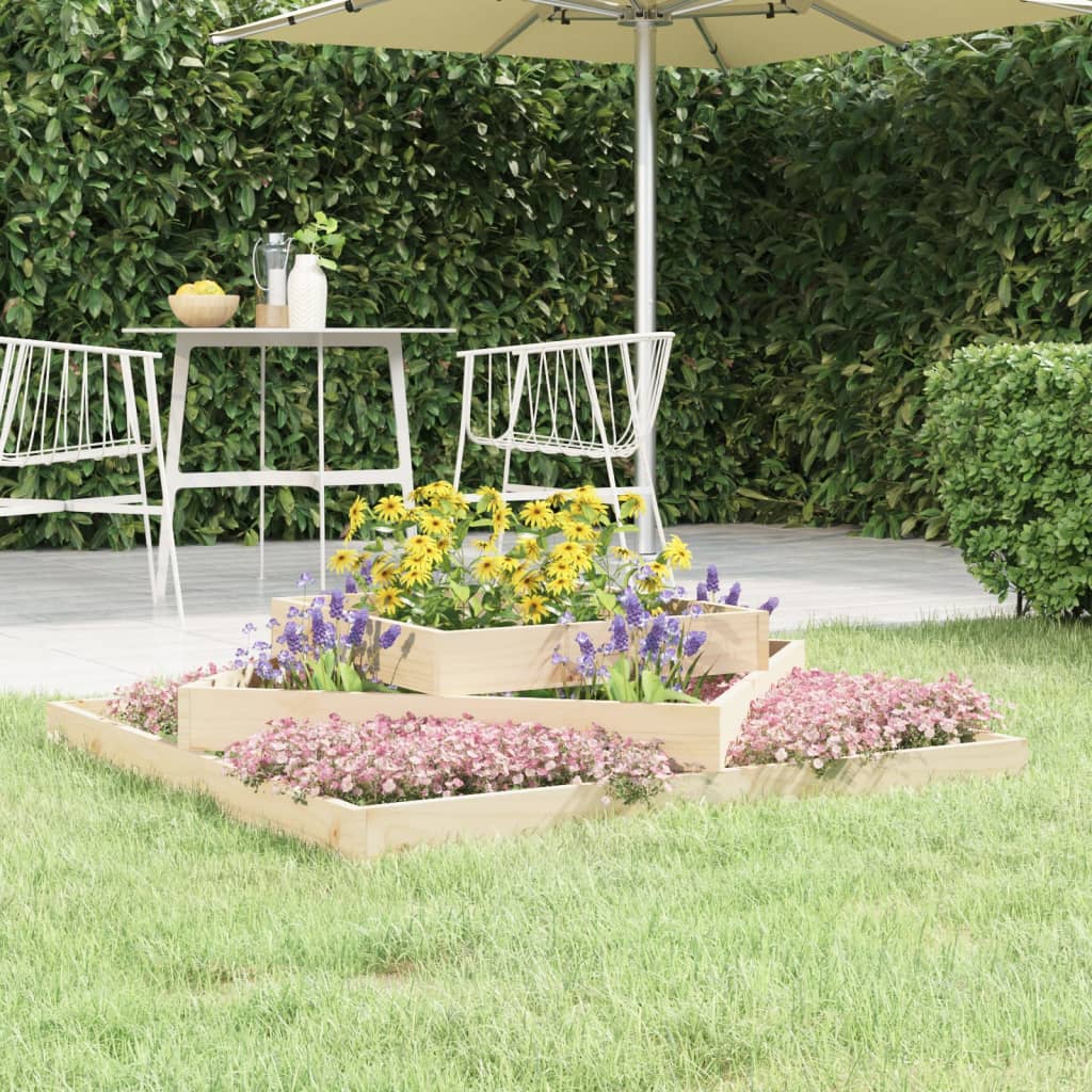 vidaXL Jardinieră, 112x112x27 cm, lemn masiv de pin