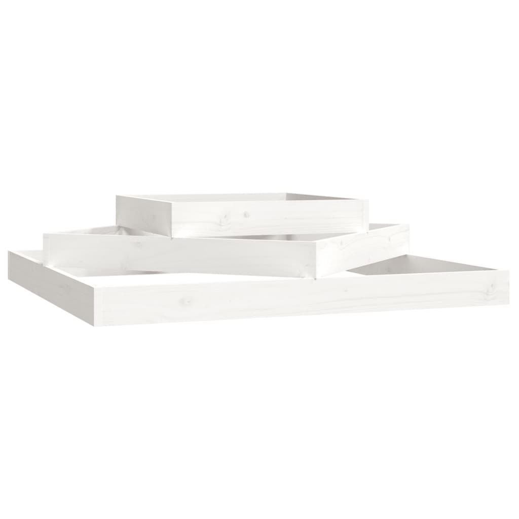 vidaXL Jardinieră, alb, 112x112x27 cm, lemn masiv de pin vidaXL Jardinieră, alb, 112x112x27 cm, lemn masiv de pin