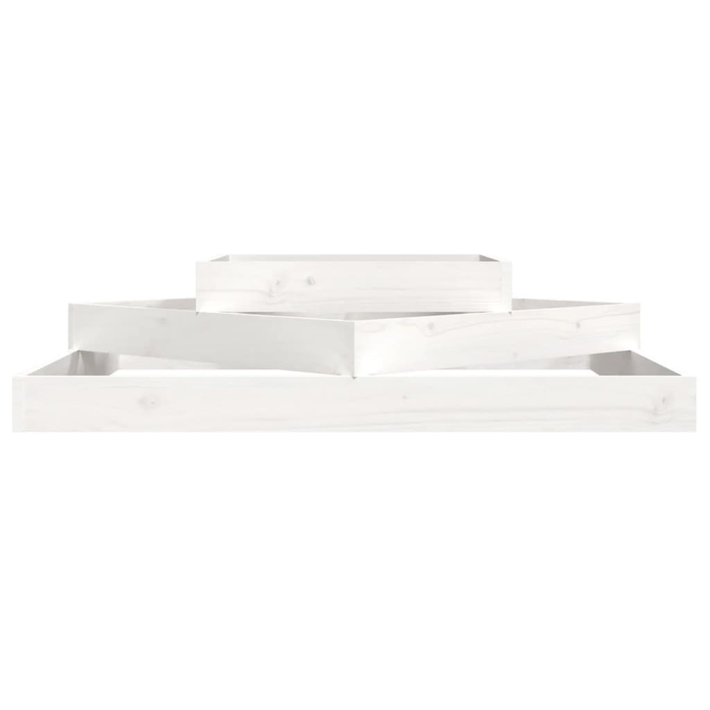 vidaXL Jardinieră, alb, 112x112x27 cm, lemn masiv de pin vidaXL Jardinieră, alb, 112x112x27 cm, lemn masiv de pin