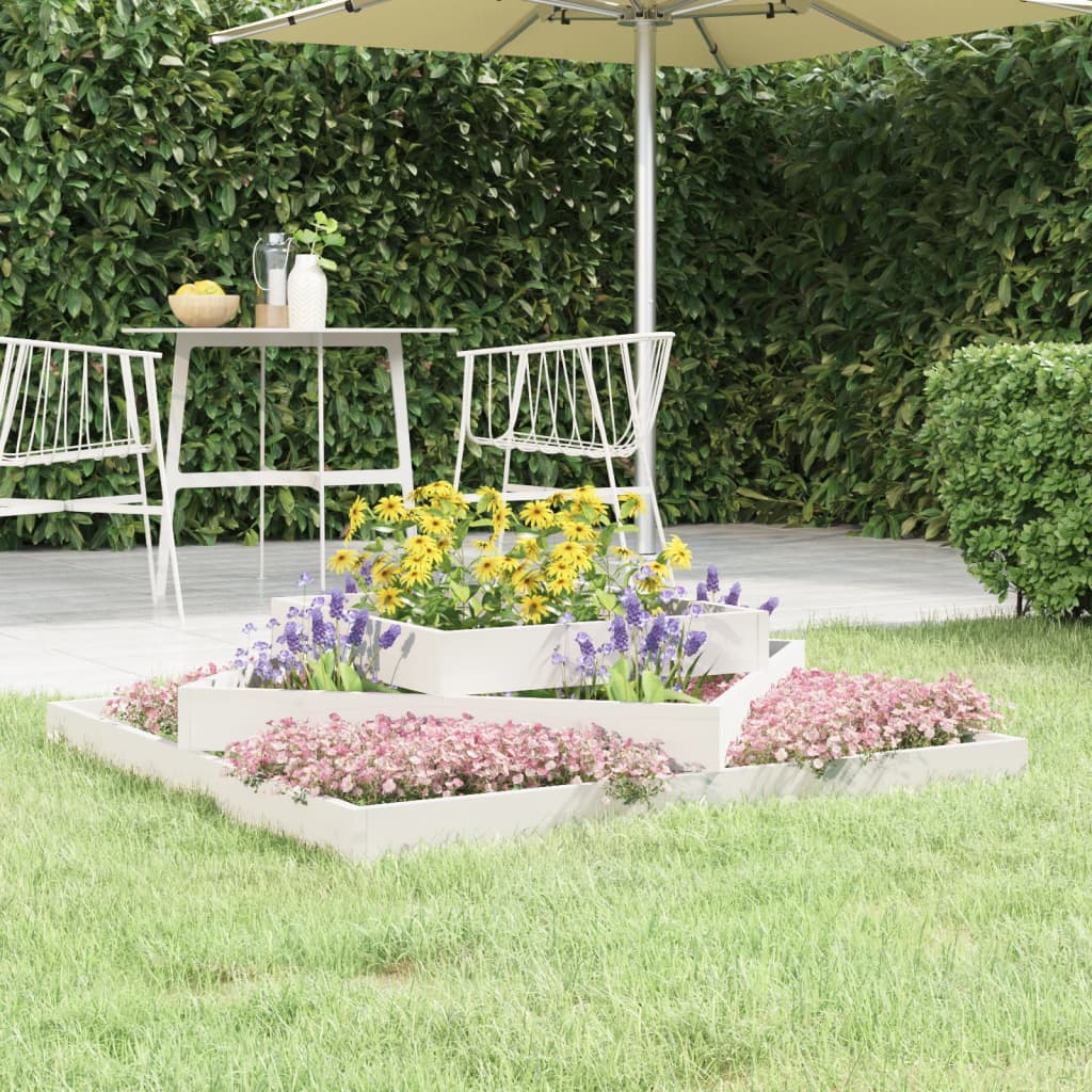 vidaXL Jardinieră, alb, 112x112x27 cm, lemn masiv de pin vidaXL Jardinieră, alb, 112x112x27 cm, lemn masiv de pin