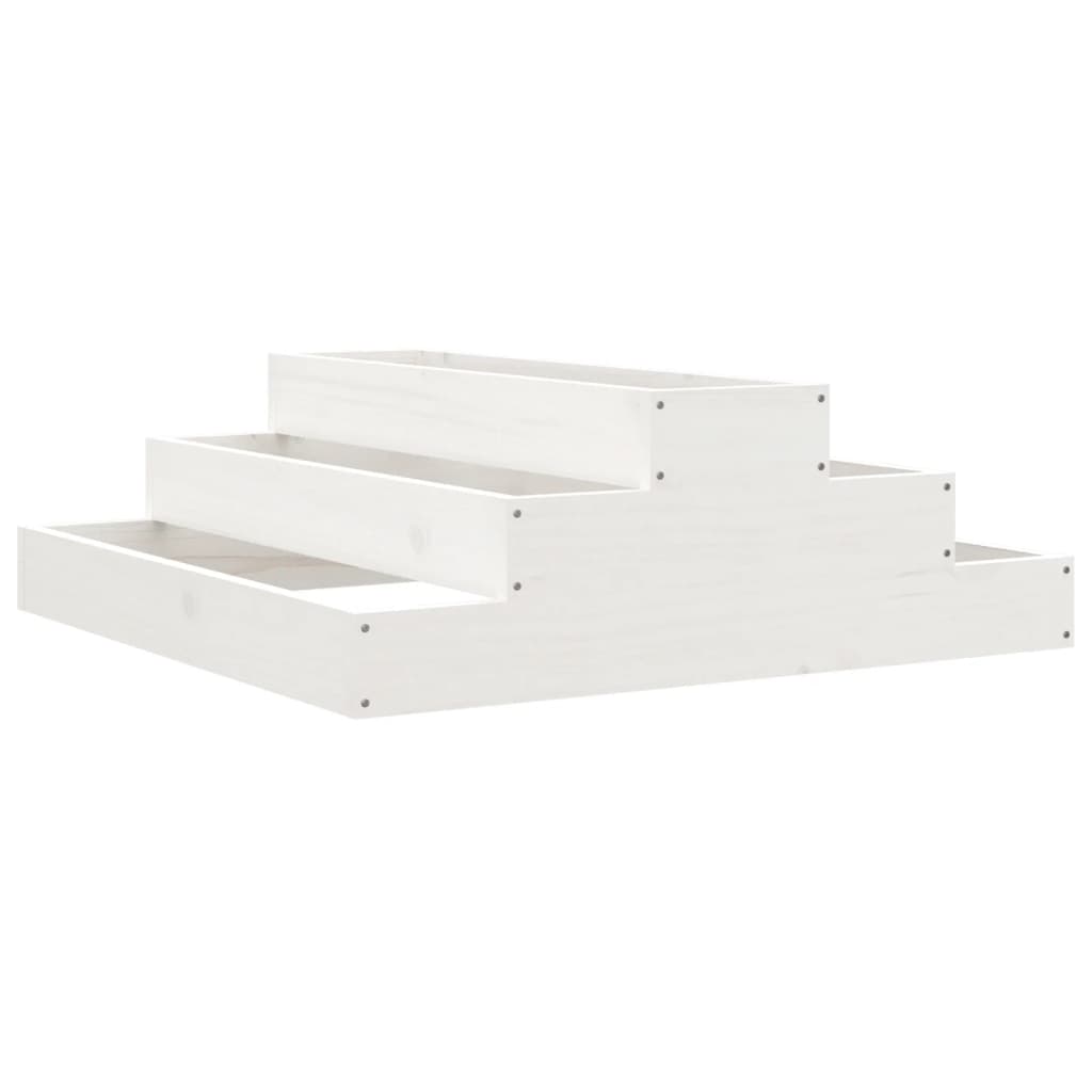 vidaXL Jardinieră, alb, 80x80x27 cm, lemn masiv de pin