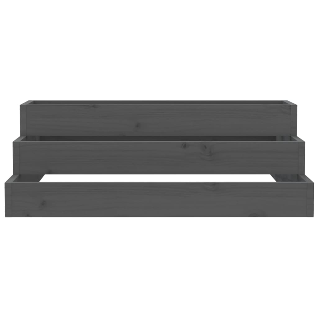 vidaXL Jardinieră, gri, 80x80x27 cm, lemn masiv de pin