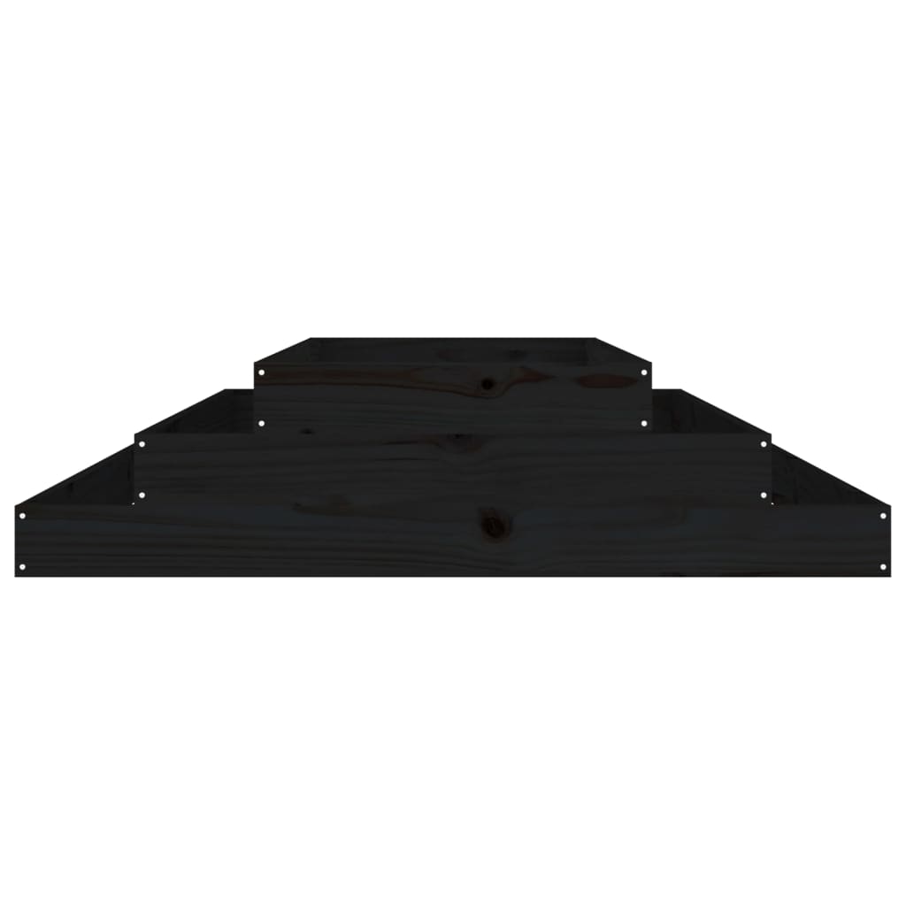 vidaXL Jardinieră, negru, 110x110x27 cm, lemn masiv de pin