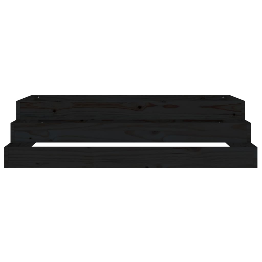 vidaXL Jardinieră, negru, 110x110x27 cm, lemn masiv de pin