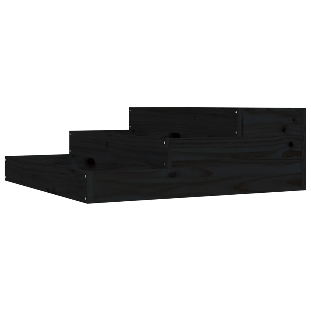 vidaXL Jardinieră, negru, 78x78x27 cm, lemn masiv de pin