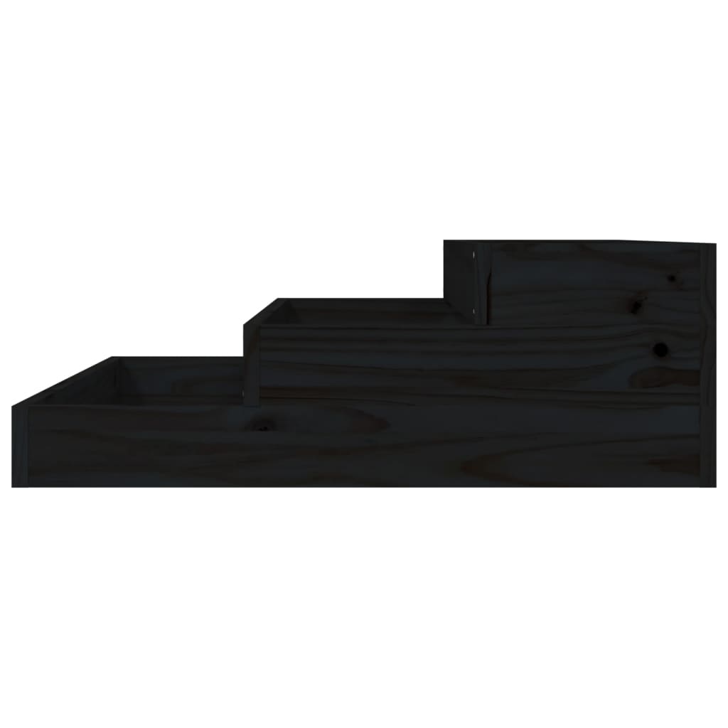 vidaXL Jardinieră, negru, 78x78x27 cm, lemn masiv de pin